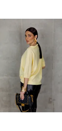 Жовтий светр з V-подібним вирізом зображення 2