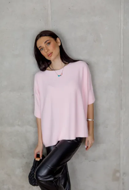 Рожевий светр з рукавом 3/4