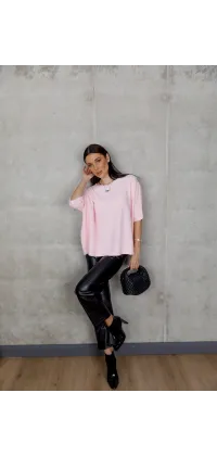 Рожевий светр із лаконічним кроєм, одяг від Jador