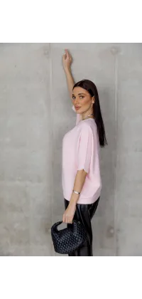 Рожевий светр з рукавом 3/4, зображення