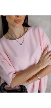 Рожевий светр з рукавом 3/4 зображення 3