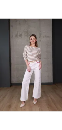 Смугастий светр. Доступні розміри: Tu