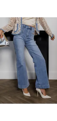 Джинси wide leg з високою посадкою, від Jador