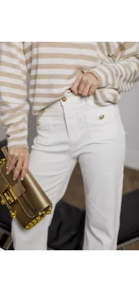 Елегантні джинси wide leg у молочному відтінку, одяг від Jador