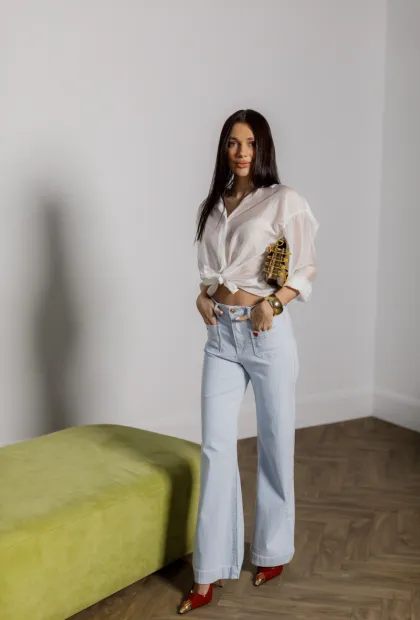 Джинси wide leg з високою посадкою