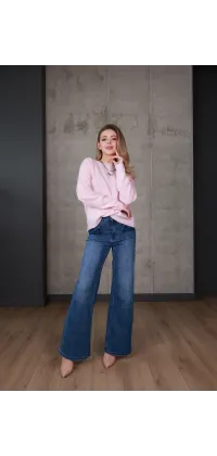 Джинси wide leg у насиченому синьому денімі, одяг від Jador