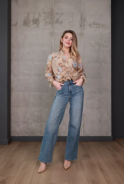 Джинси wide leg з високою посадкою