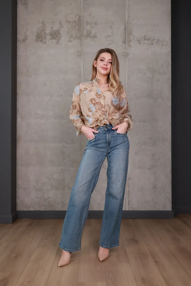 Джинси wide leg з високою посадкою