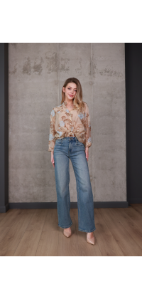 Джинси wide leg з високою посадкою. Колір: Синій