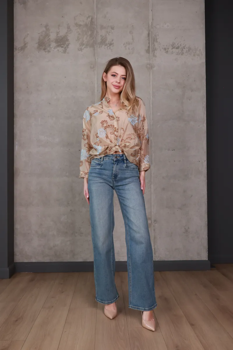 Джинси wide leg з високою посадкою