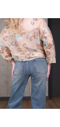 Джинси wide leg з високою посадкою, зображення