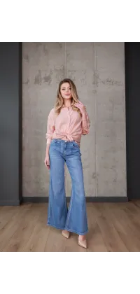 джинси wide leg у синьому денімі, одяг від Jador