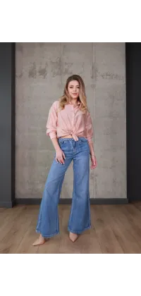 Джинси wide leg з високою посадкою, від Jador