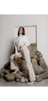 Трикотажний светр з відкритими плечима, одяг від Jador