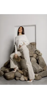 Трикотажний светр з відкритими плечима, одяг від Jador