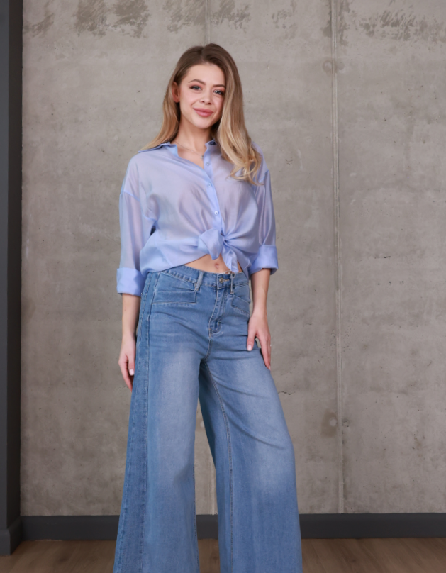 Джинси wide leg з високою посадкою