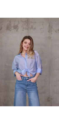 джинси wide leg у класичному синьому денімі, одяг від Jador