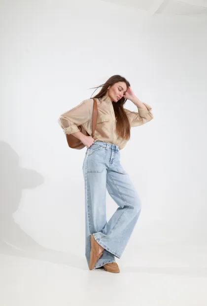 Джинси wide leg з високою посадкою