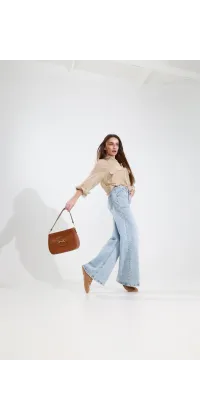 Джинси wide leg з високою посадкою. Колір: Блакитний