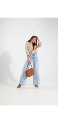 Джинси wide leg з високою посадкою. Доступні розміри: XS, S, M, L, XL