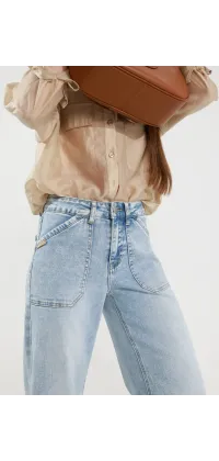 Джинси wide leg з високою посадкою, зображення