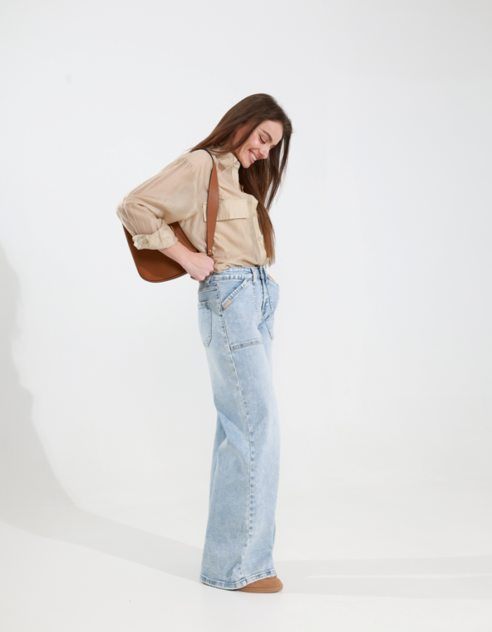 Джинси wide leg з високою посадкою