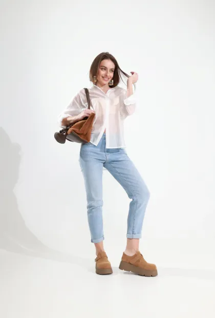 Джинси slim fit з високою посадкою