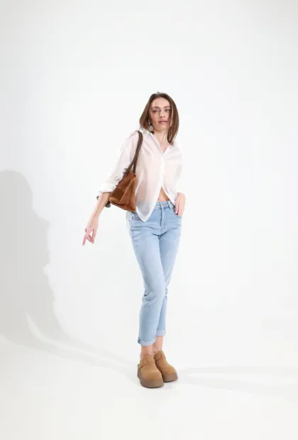 Джинси slim fit з високою посадкою