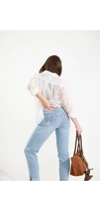 Джинси slim fit з високою посадкою, одяг від Jador