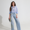 Джинси wide leg з вишивкою