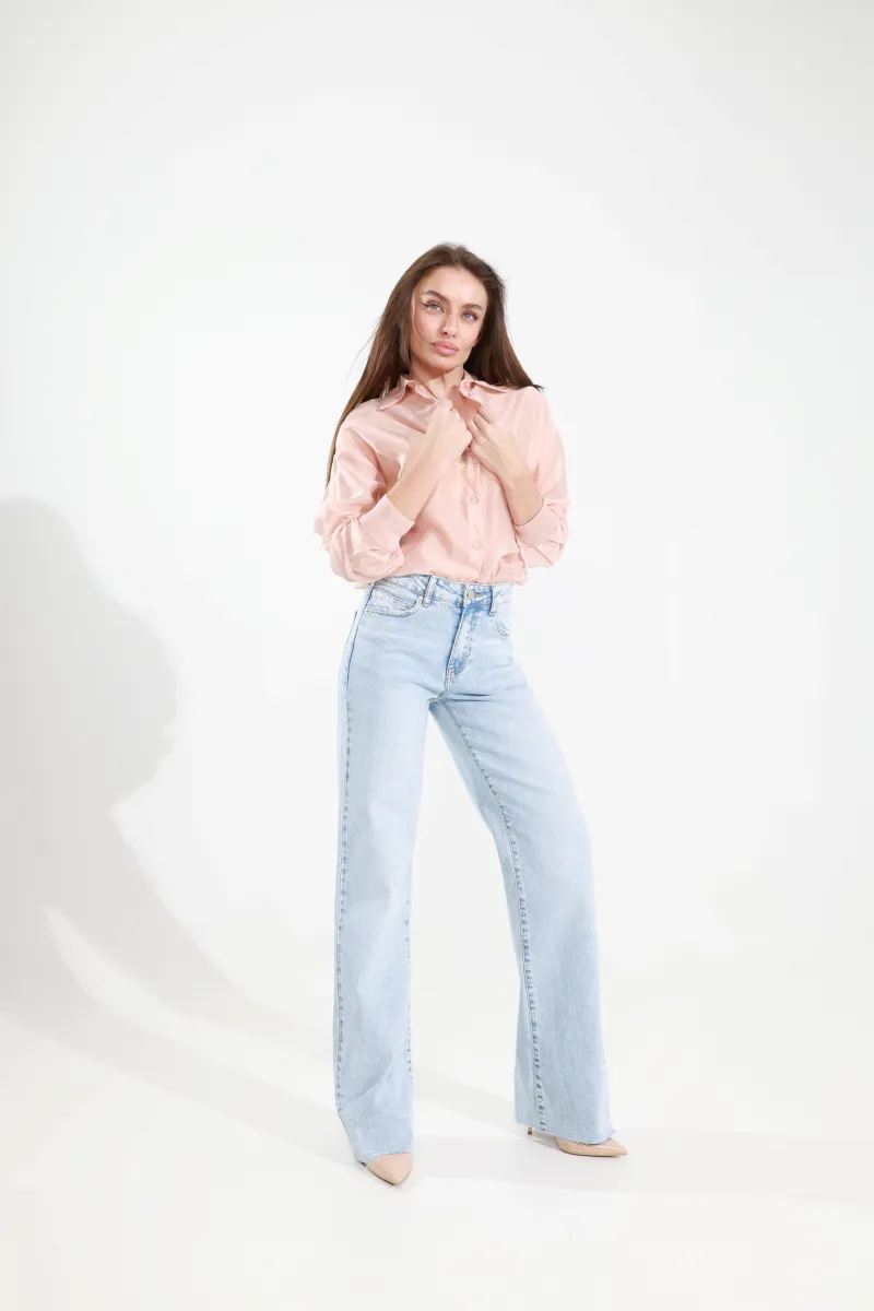 Джинси wсвітло-блакитні з високою посадкою