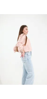 Джинси wсвітло-блакитні з високою посадкою. Колір: Блакитний