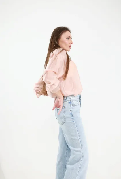 Джинси wсвітло-блакитні з високою посадкою