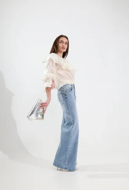 Джинси wide leg світло-блакитні