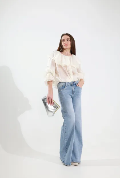 Джинси wide leg світло-блакитні