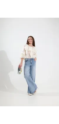 Джинси wide leg світло-блакитні. Доступні розміри: XS, S, M, L, XL