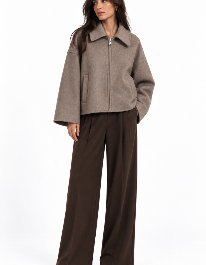 Італійське пальто з акцентним коміром