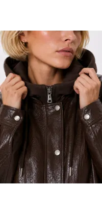 Французька багатошарова куртка з екошкіри. Доступні розміри: S/M, L/XL