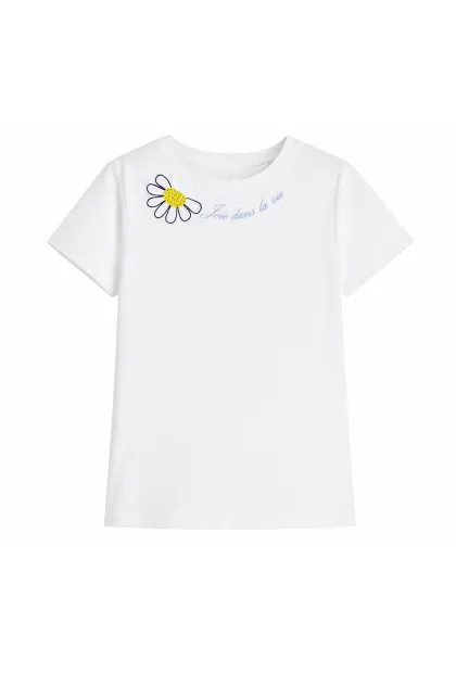Базова біла футболка з ніжною вишивкою