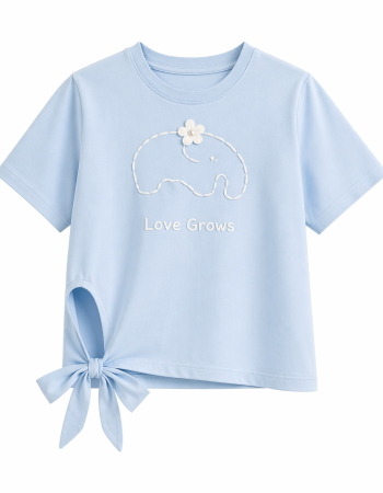 Футболка "Love Grows" блакитна з зав’язкою