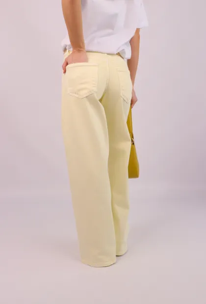 Джинси wide leg у лимонному відтінку