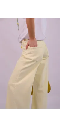 Джинси wide leg у лимонному відтінку, одяг від Jador