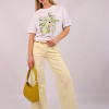Джинси wide leg у лимонному відтінку