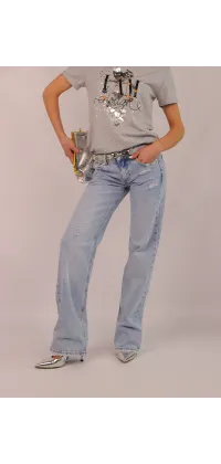 Джинси прямого крою зі світлого деніму, одяг від Jador