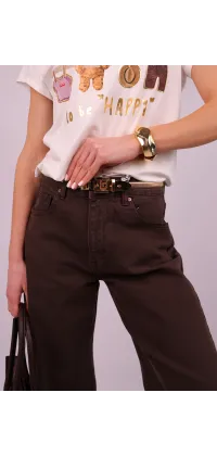 Стильні джинси прямого крою у глибокому коричневому відтінку. Колір: Коричневий