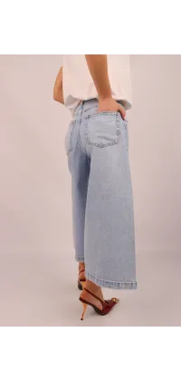 Стильні джинси-кюлоти зі світлого деніму, одяг від Jador