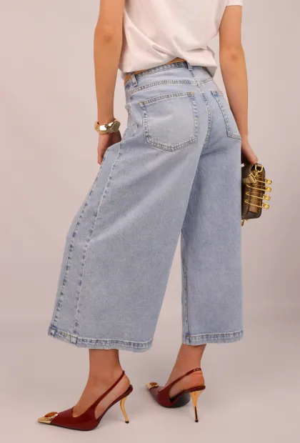 Джинси-кюлоти з високою посадкою