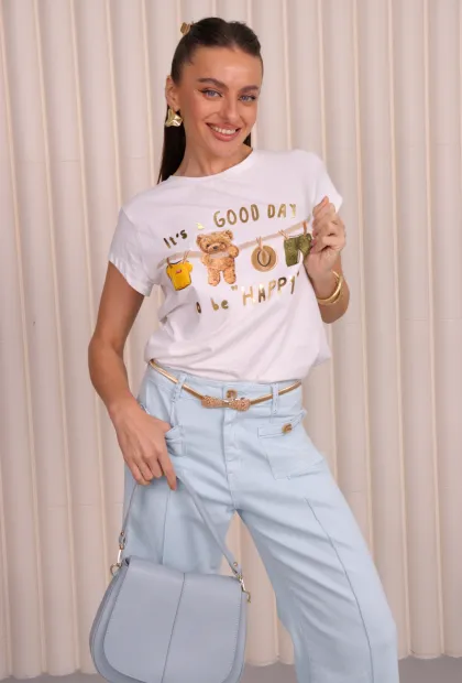 Джинси прямого крою у блакитному відтінку