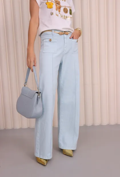 Джинси прямого крою у блакитному відтінку