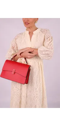 Сукня міді мереживна з поясом. Колір: Білий